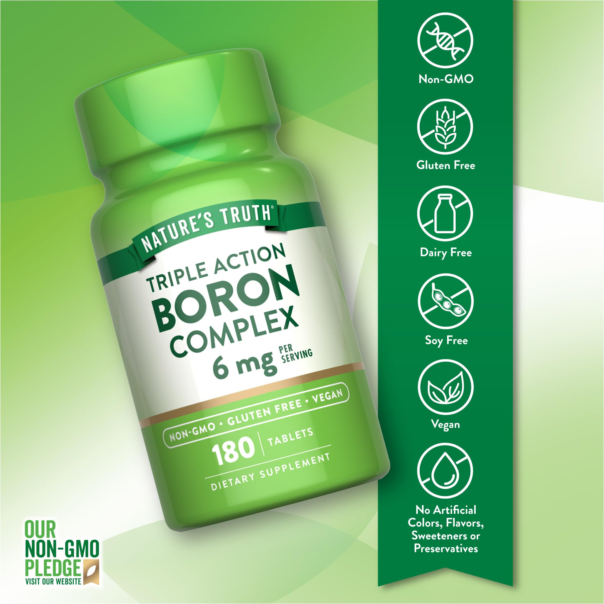 Nature's Truth Boron Complex 6mg Vegan Tablets packaging
