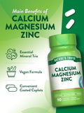 Nature's Truth Calcium Magnesium Zinc Supplement back view