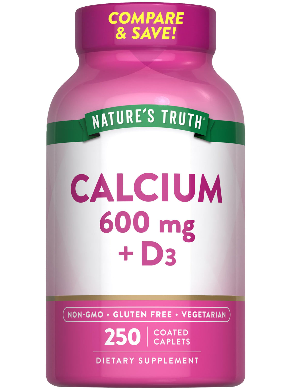Nature's Truth Calcium & Vitamin D3 165g front view of packaging