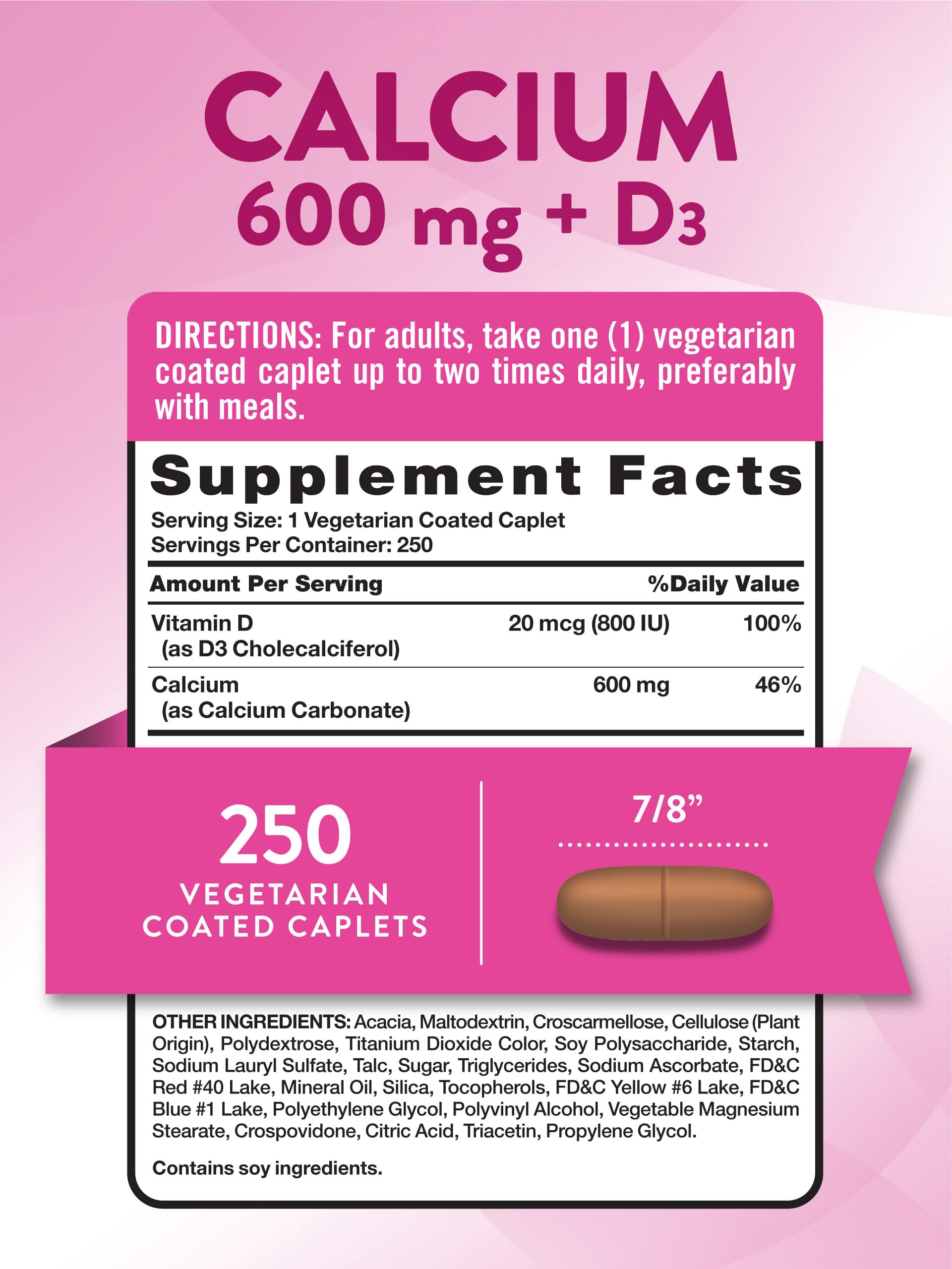 Nature's Truth Calcium & Vitamin D3 vegetarian caplet close-up
