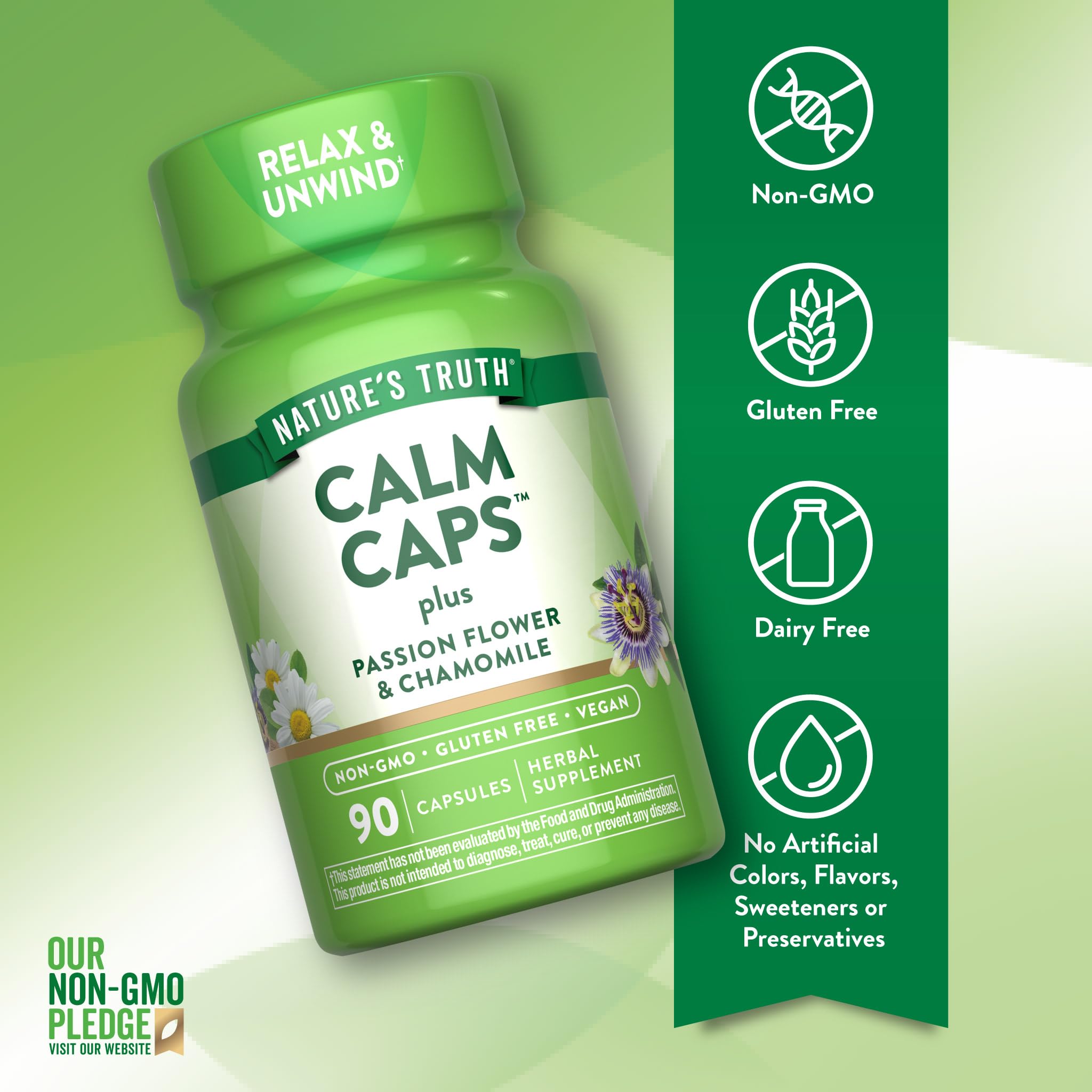 Nature's Truth Calm Caps close-up of vegan capsules