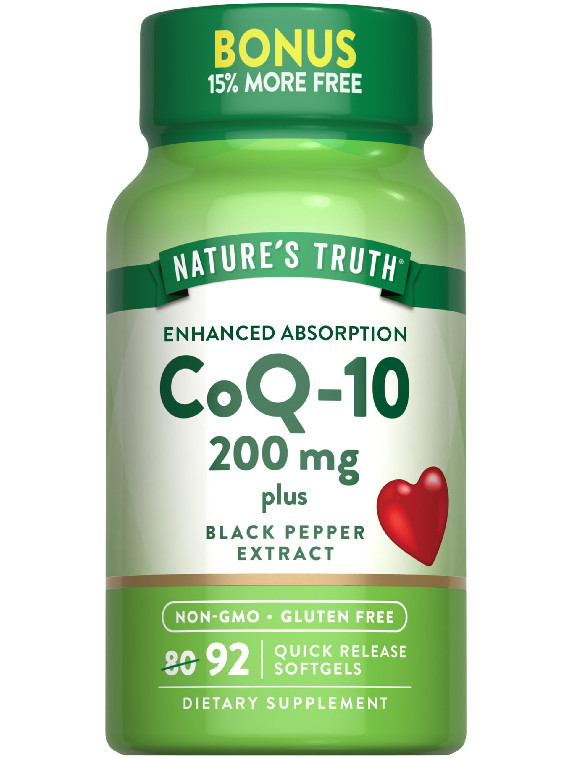 Nature's Truth Coenzyme Q10 200mg softgel front view