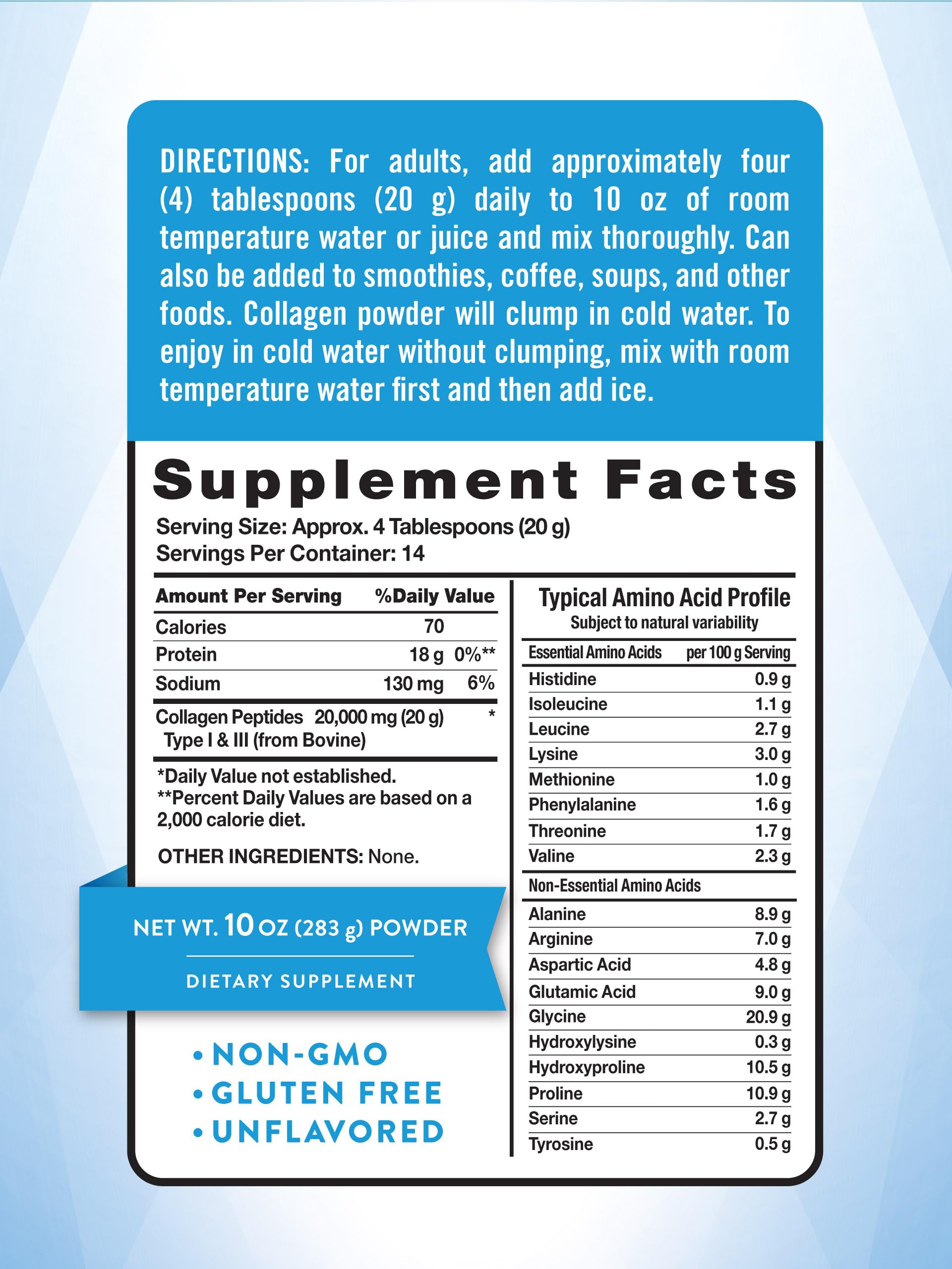 Nature's Truth Collagen Peptides Powder 354g packaging