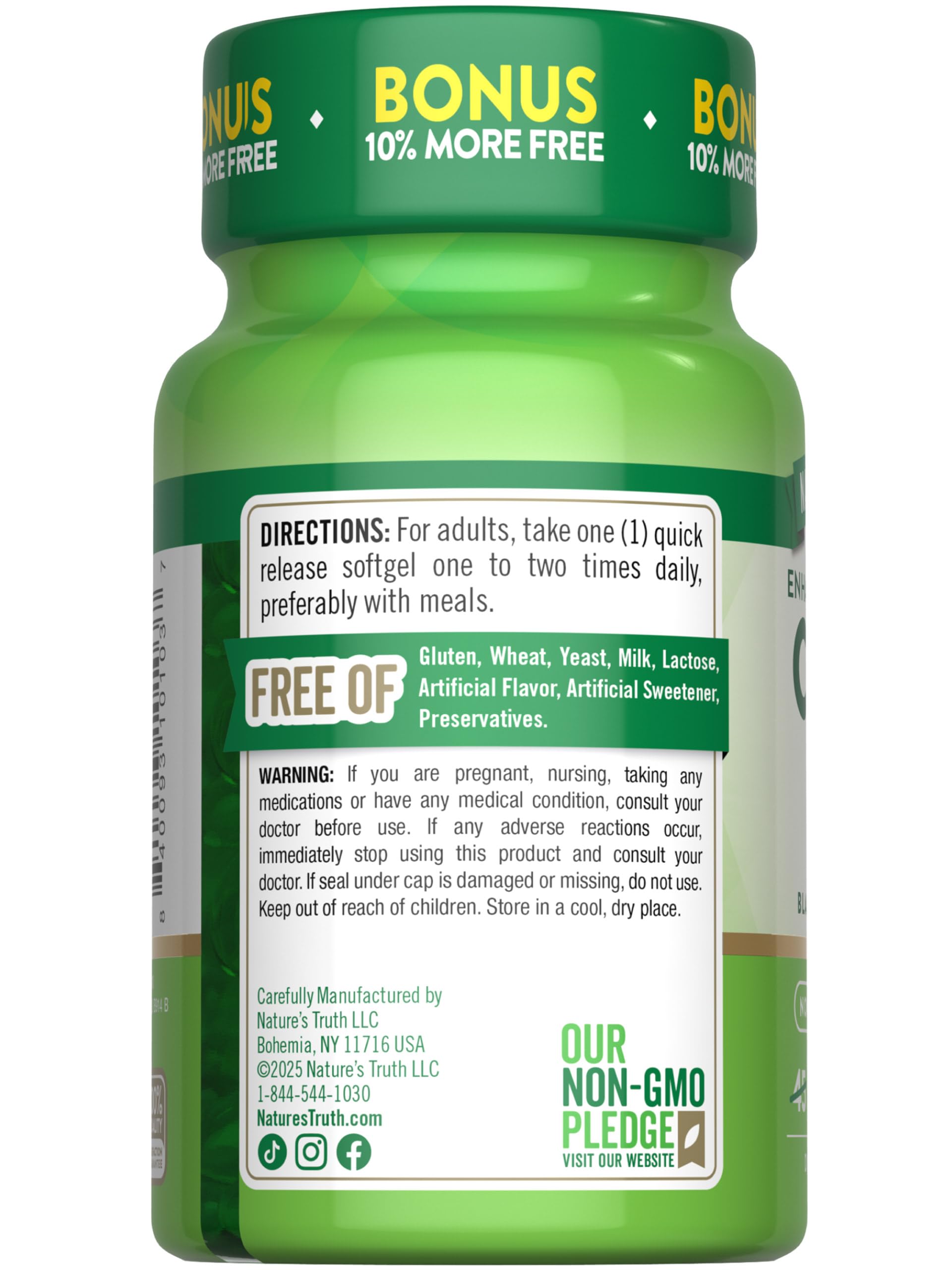 Nature's Truth CoQ10 softgels in hand