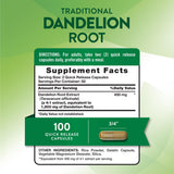 Nature's Truth Dandelion Root Capsules side view showing capsule details