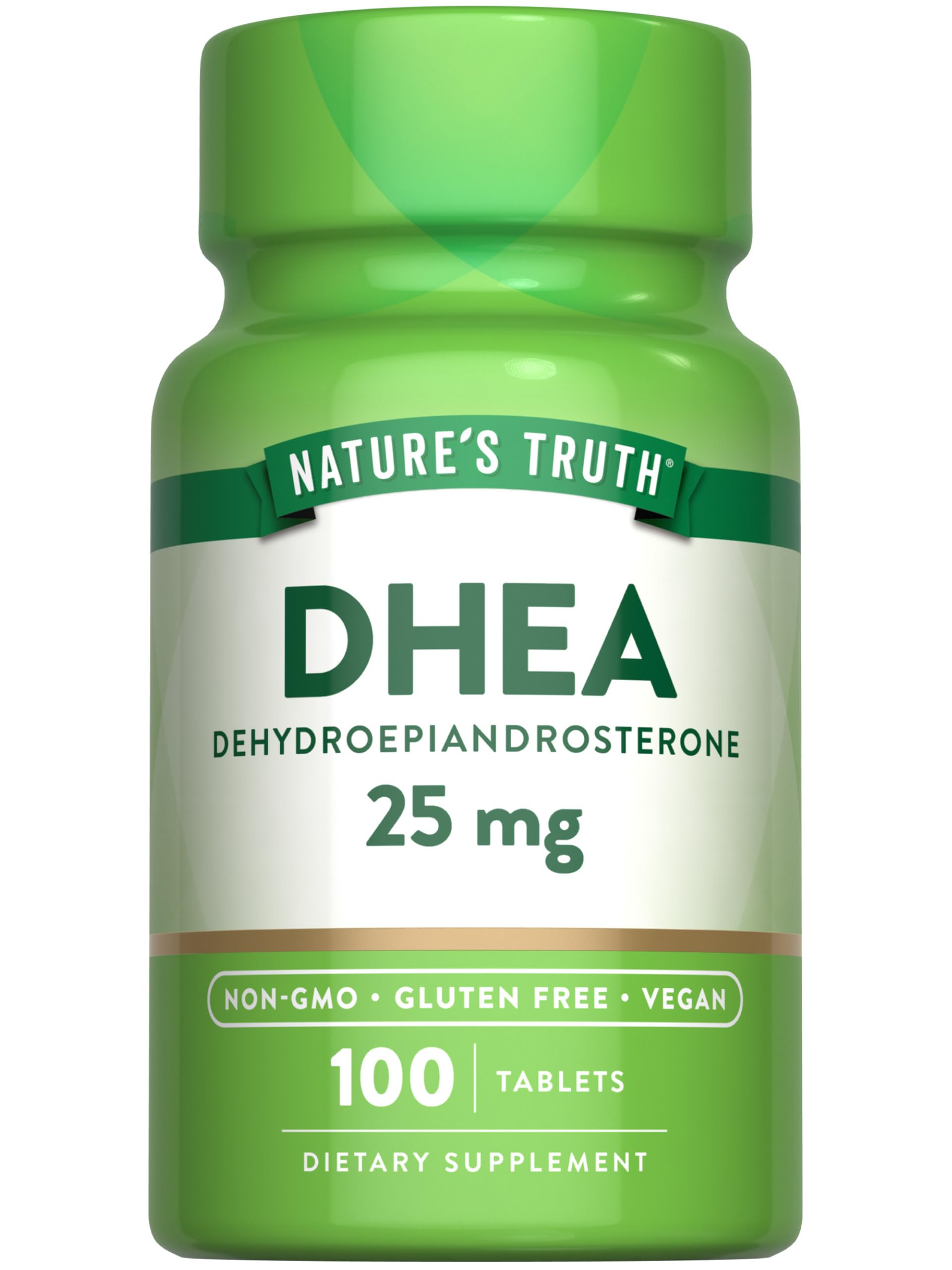 Nature's Truth DHEA 25mg supplement tablets front view