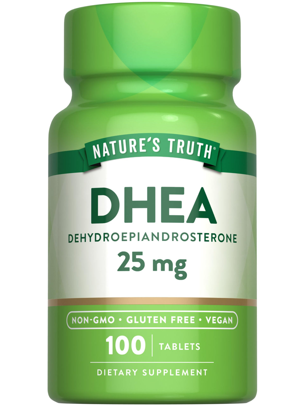 Nature's Truth DHEA 25mg supplement tablets front view