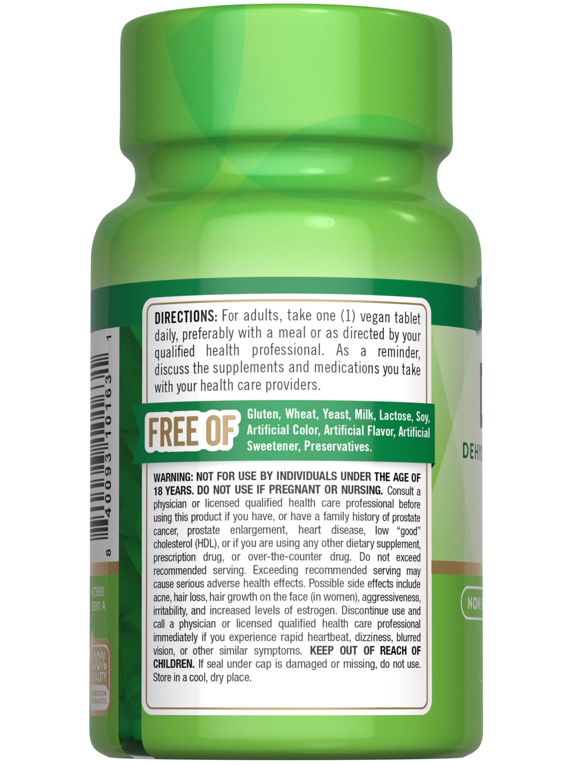 Nature's Truth DHEA 25mg supplement tablets on a wooden table