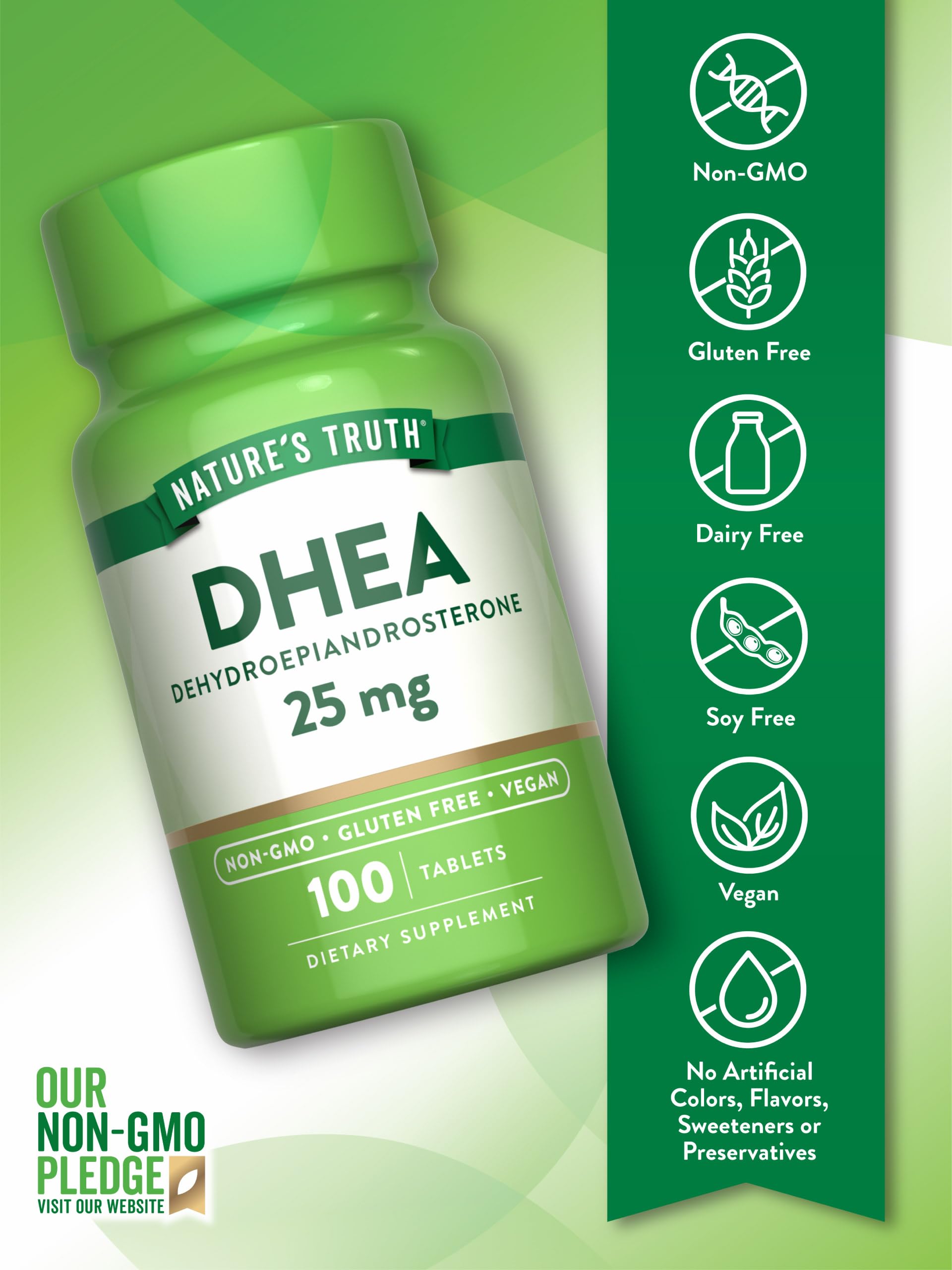 Nature's Truth DHEA 25mg supplement tablets packaging