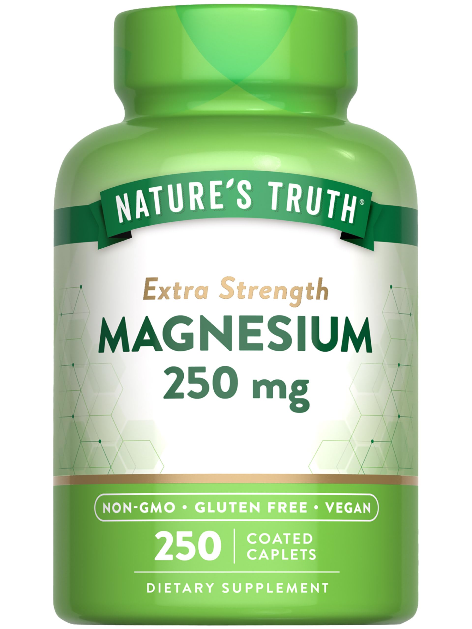 Nature's Truth Extra Strength Magnesium 250 mg Vegan Caplets front view