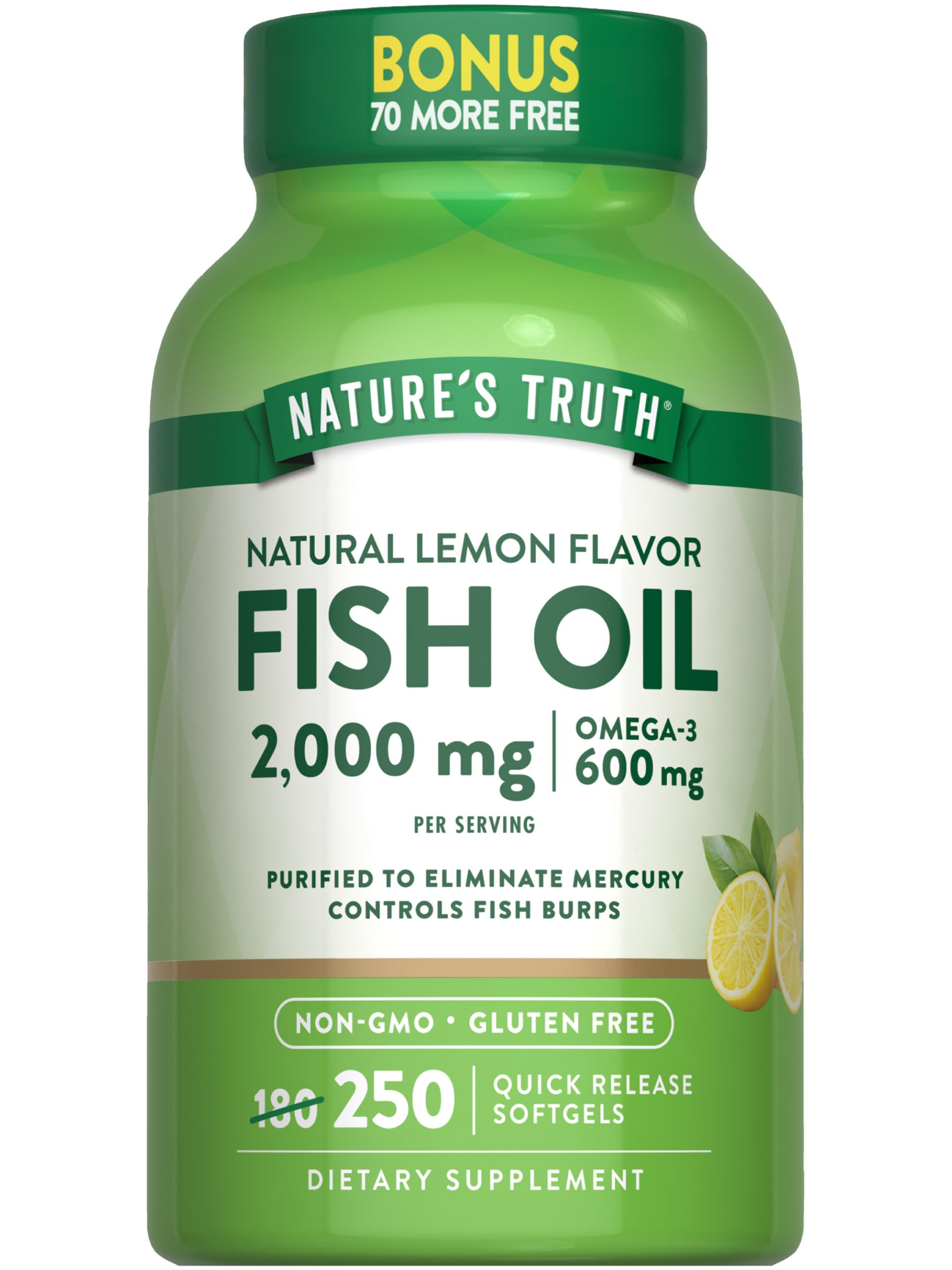 Nature's Truth Fish Oil 2000mg softgel bottle front view