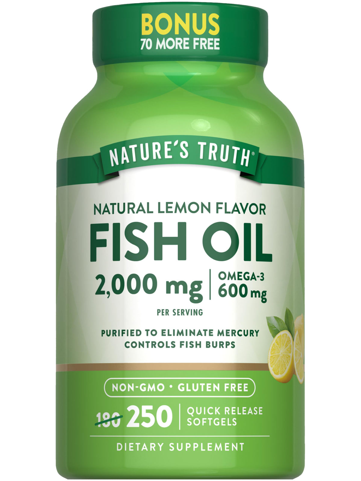 Nature's Truth Fish Oil 2000mg softgel bottle front view
