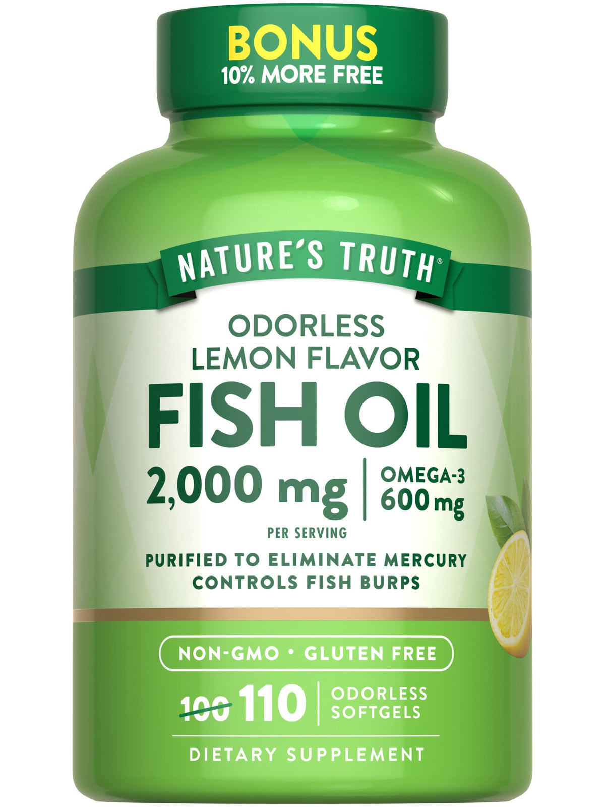Nature's Truth Fish Oil 2000mg softgels front view