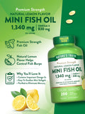 Nature's Truth Fish Oil Mini Softgels back view with dosage information