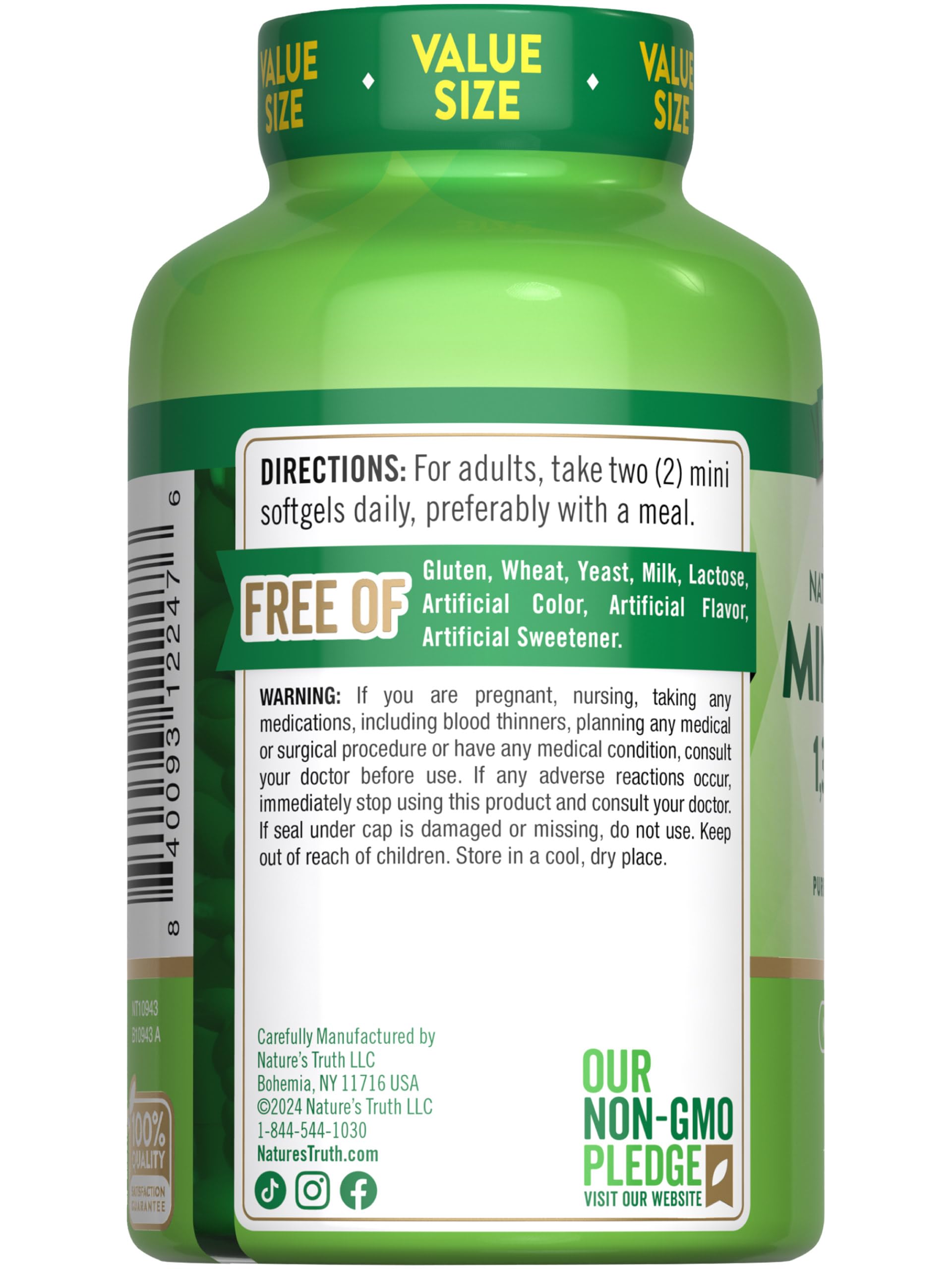 Nature's Truth Fish Oil Mini Softgels on a wooden table