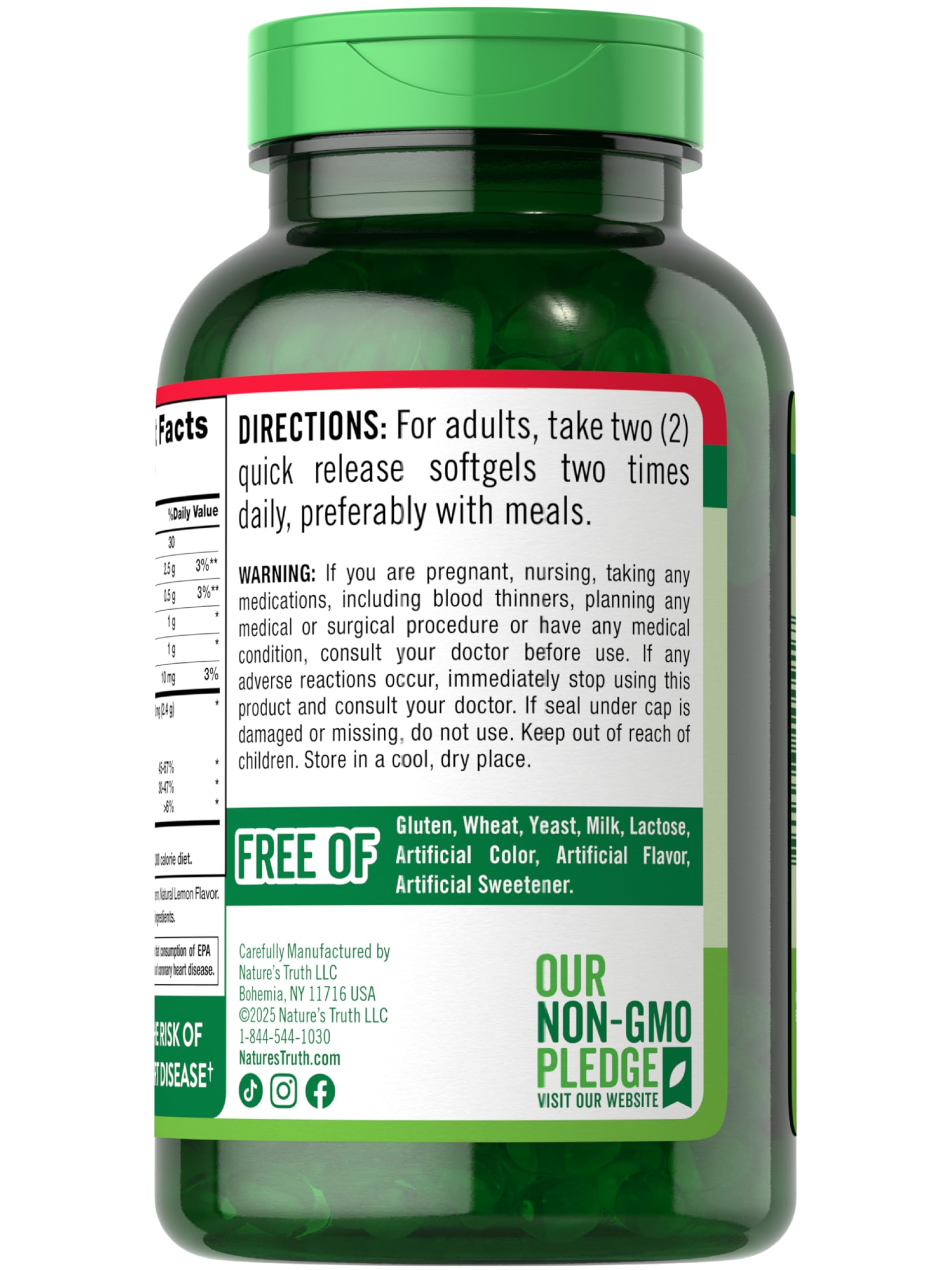 Nature's Truth Fish Oil Softgels displayed with other supplements