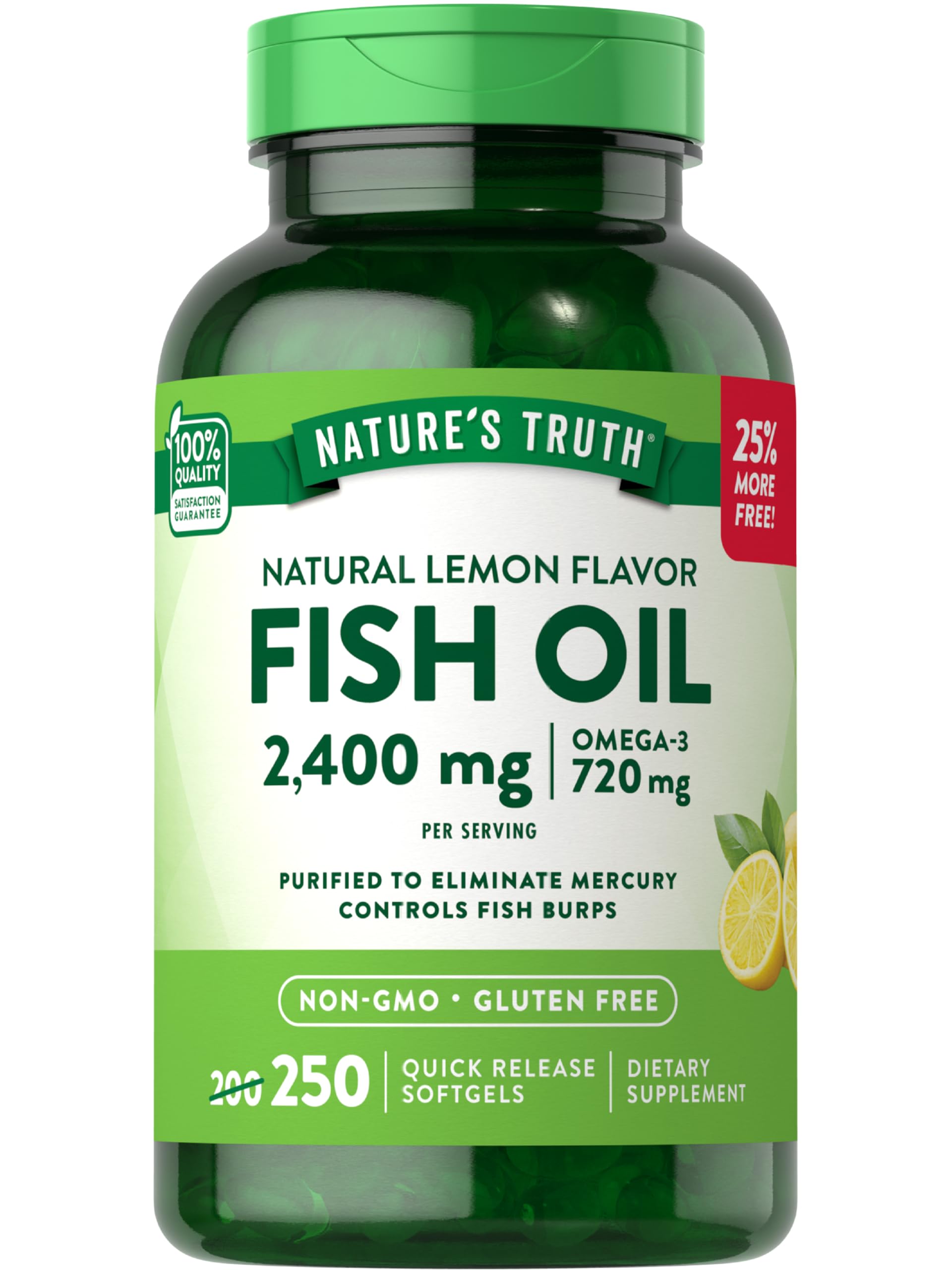 Nature's Truth Fish Oil Softgels front view packaging