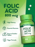 Nature's Truth Folic Acid Supplement 50g tablets close-up