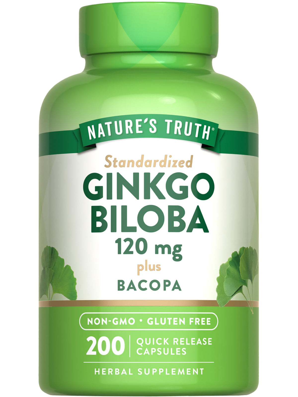 Nature's Truth Ginkgo Biloba 120mg capsules front view