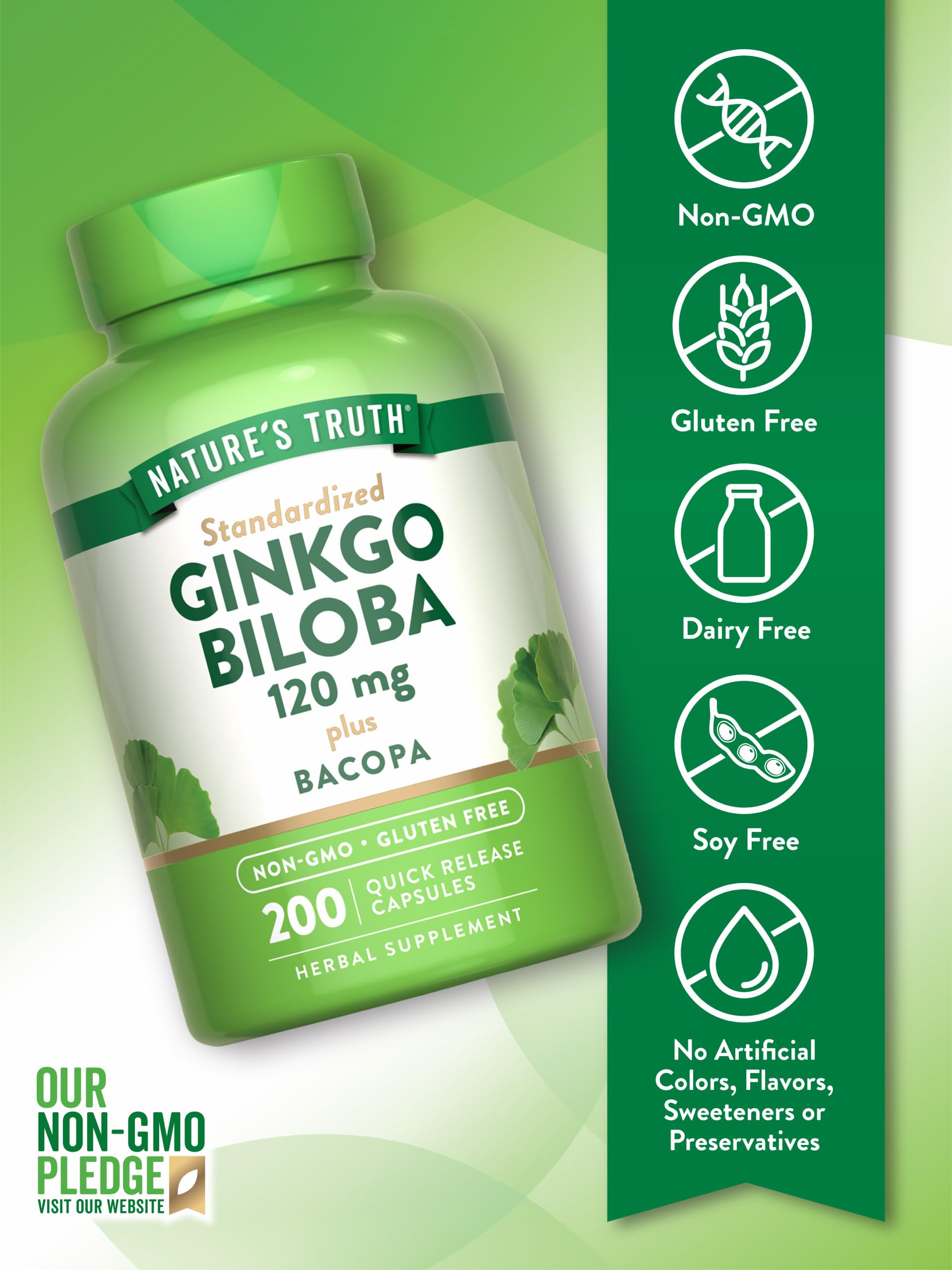 Nature's Truth Ginkgo Biloba bottle with label