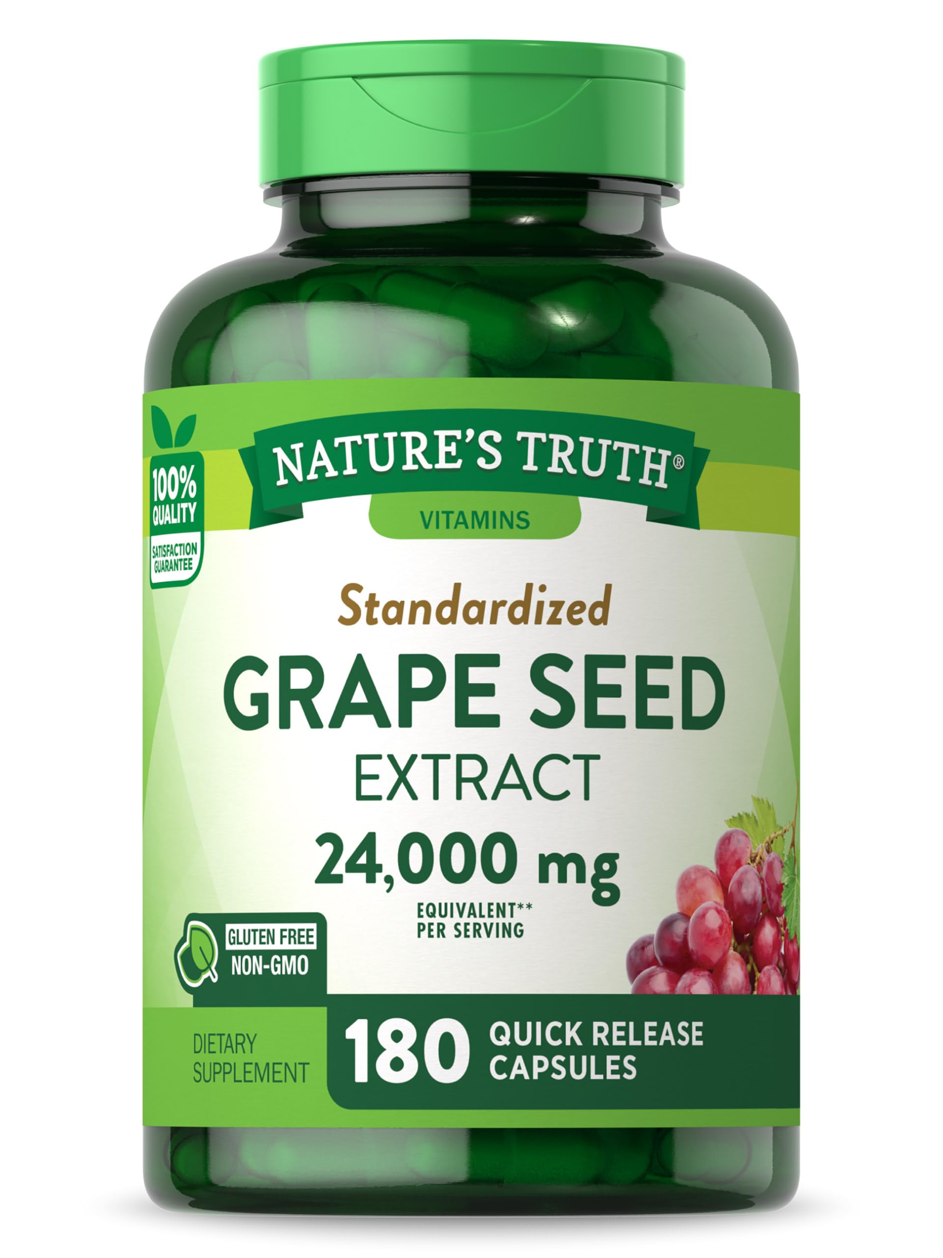 Nature's Truth Grape Seed Extract 60 capsules front view