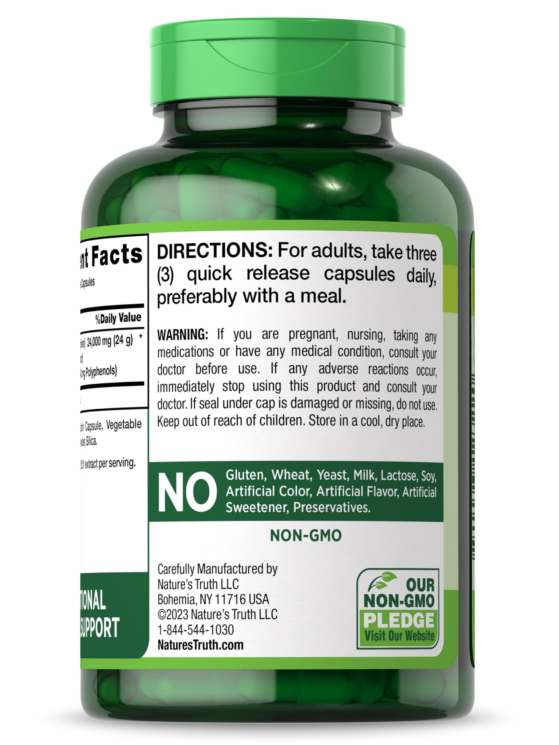 Nature's Truth Grape Seed Extract capsules in a hand