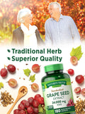 Nature's Truth Grape Seed Extract capsules on a wooden surface