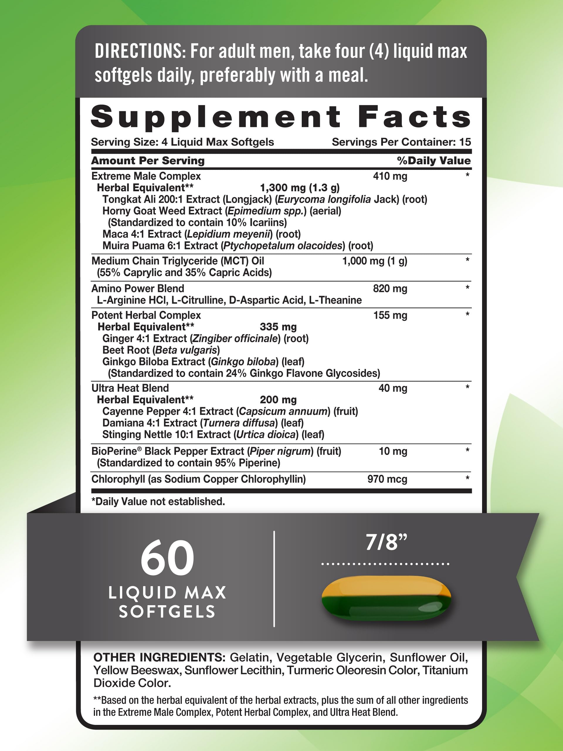 Nature's Truth Horny Goat Weed Supplement back view with ingredient list