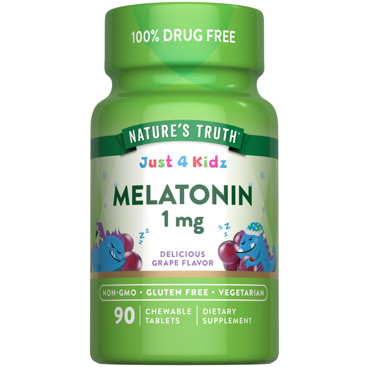 Nature's Truth Just 4 Kidz Melatonin Chewable Tablets front view