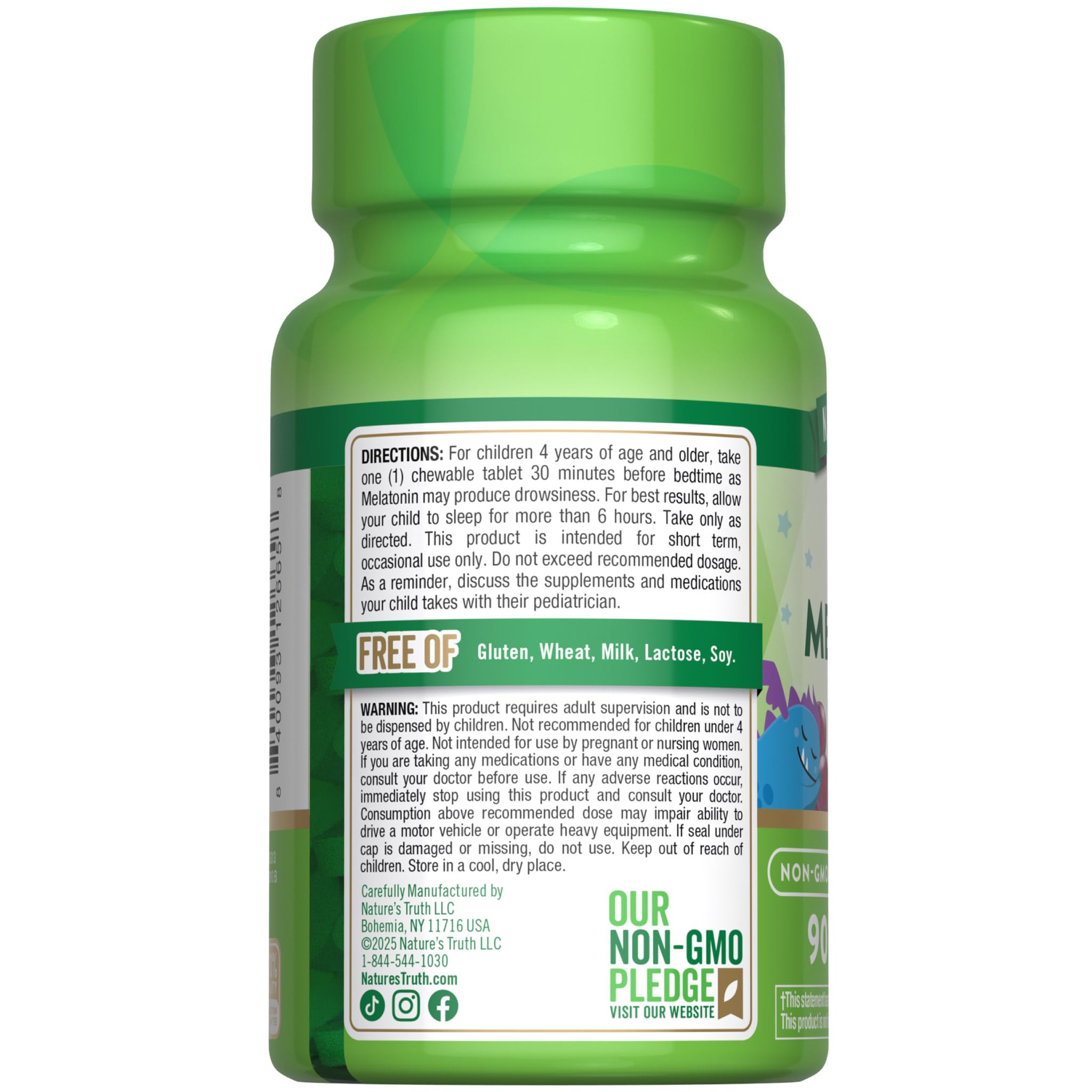 Nature's Truth Just 4 Kidz Melatonin Chewable Tablets with other supplements