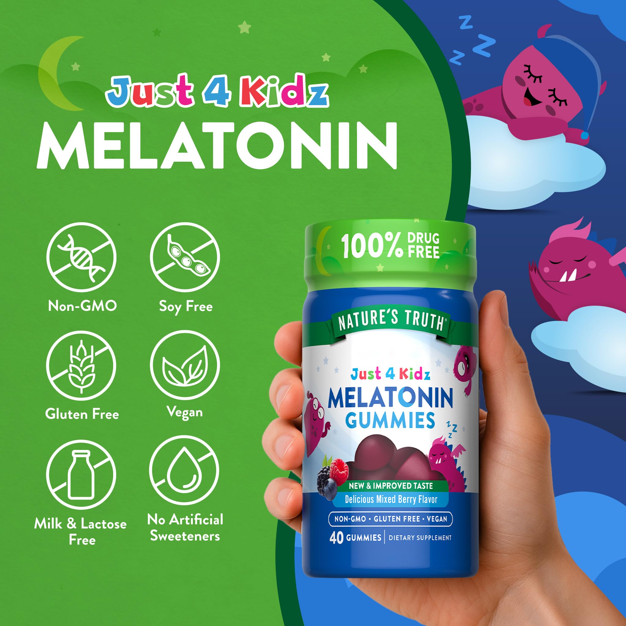 Nature's Truth Kids Melatonin Gummy in packaging