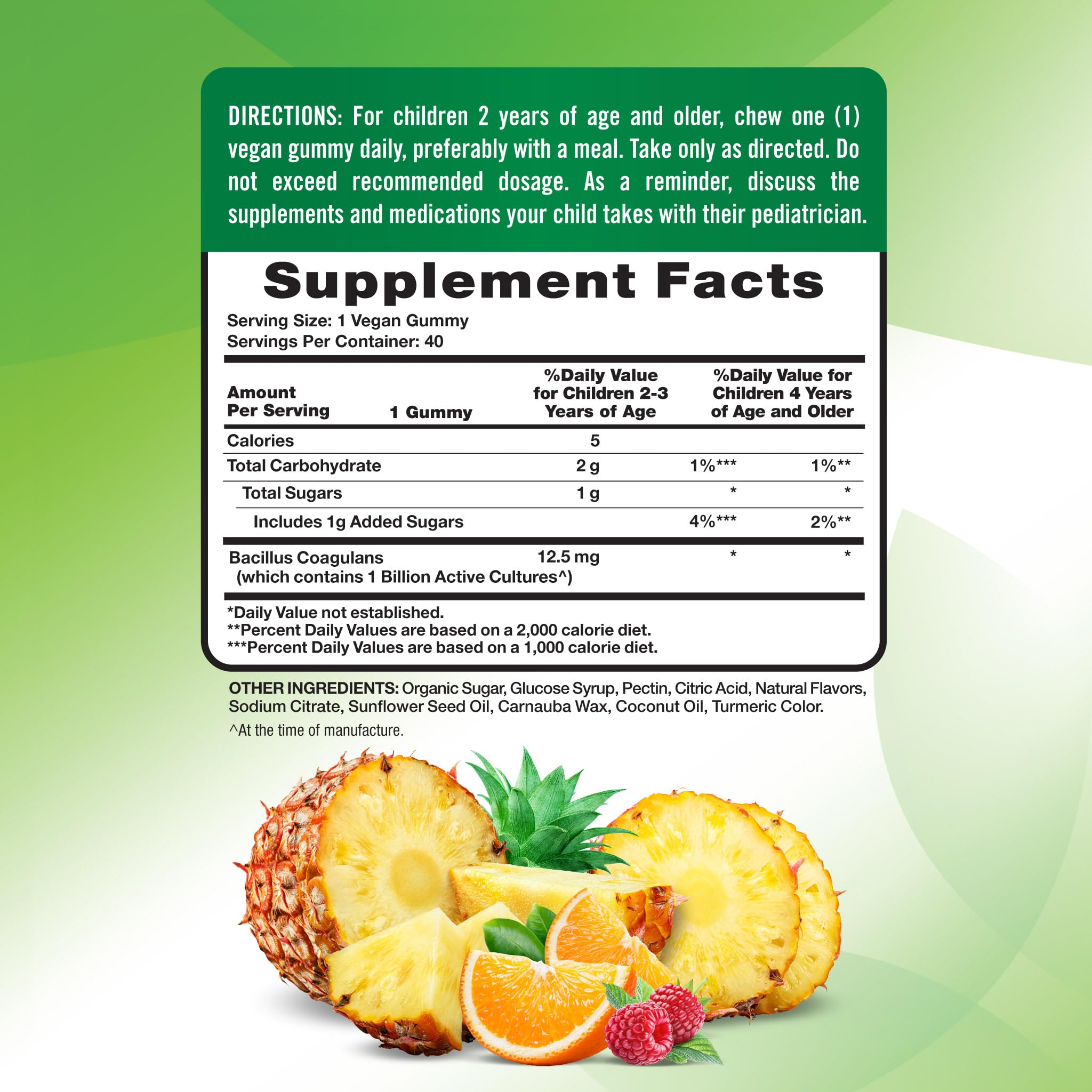 Nature's Truth Kids Probiotic Gummies mixed fruit flavour