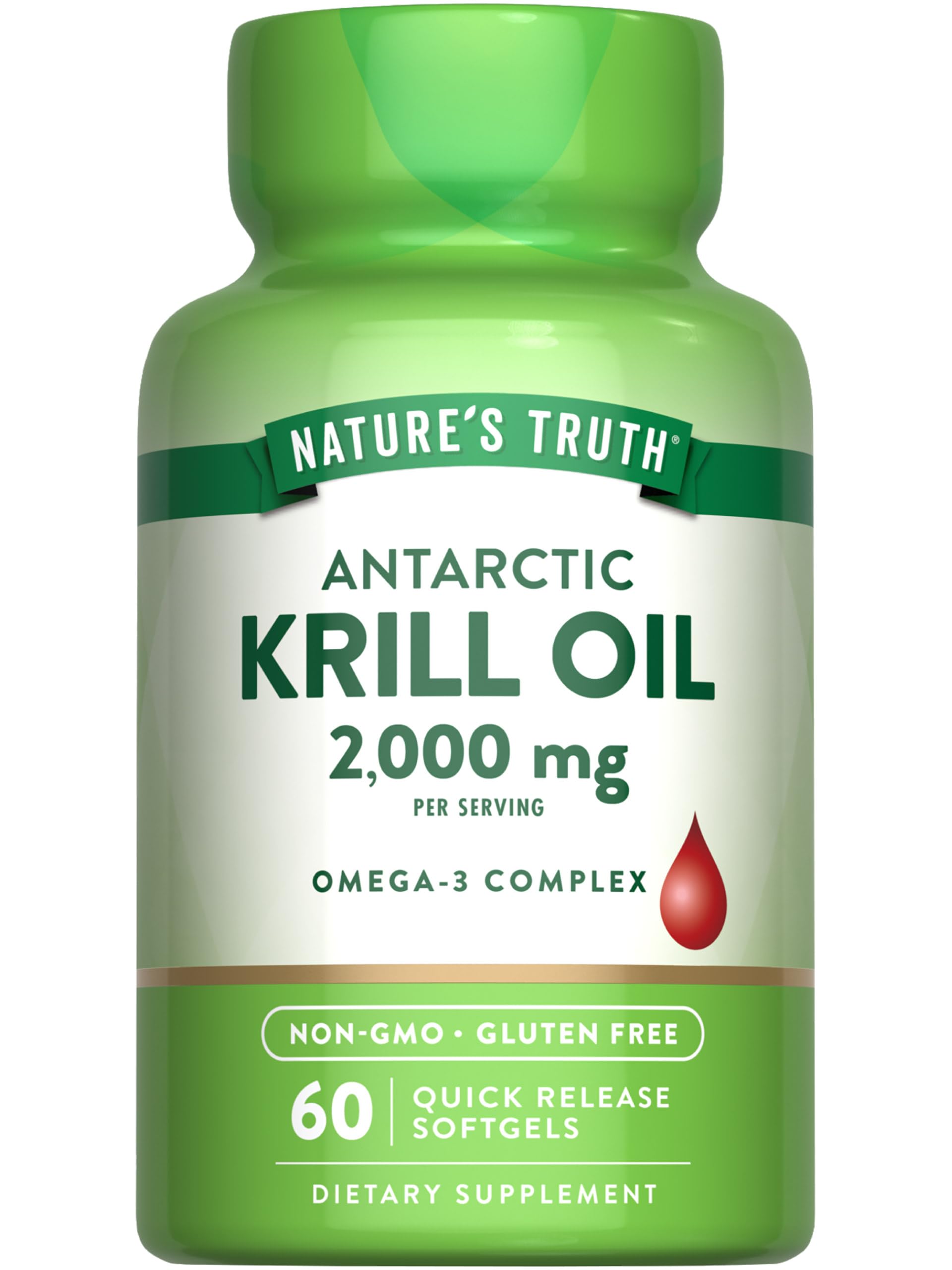 Nature's Truth Krill Oil 2000mg softgels front view