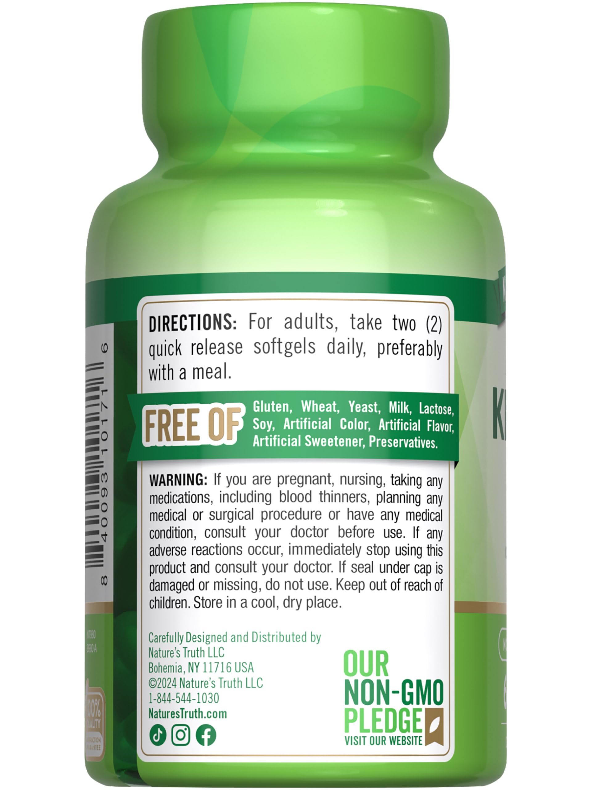 Nature's Truth Krill Oil softgels ingredients list