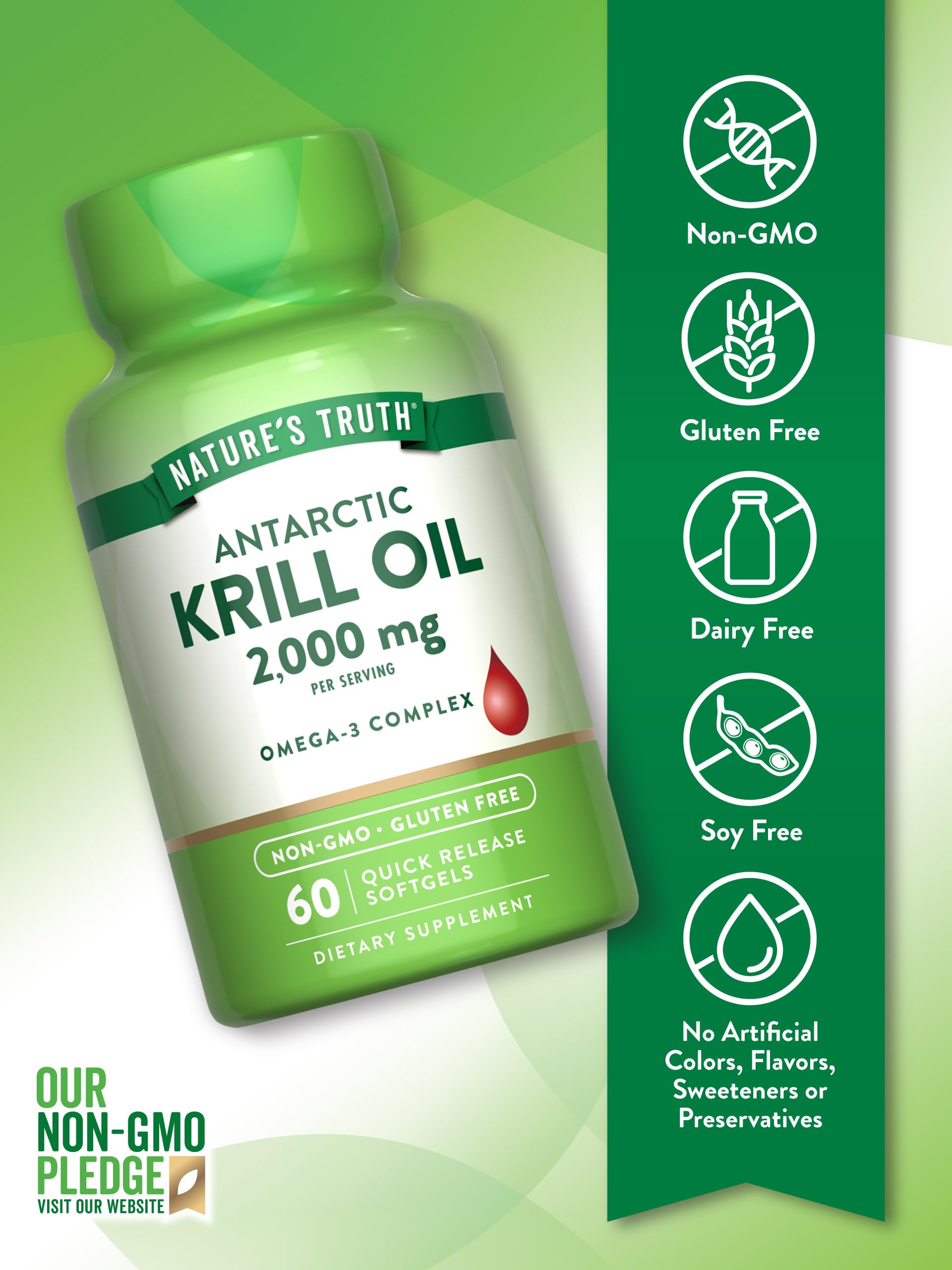 Nature's Truth Krill Oil softgels side view