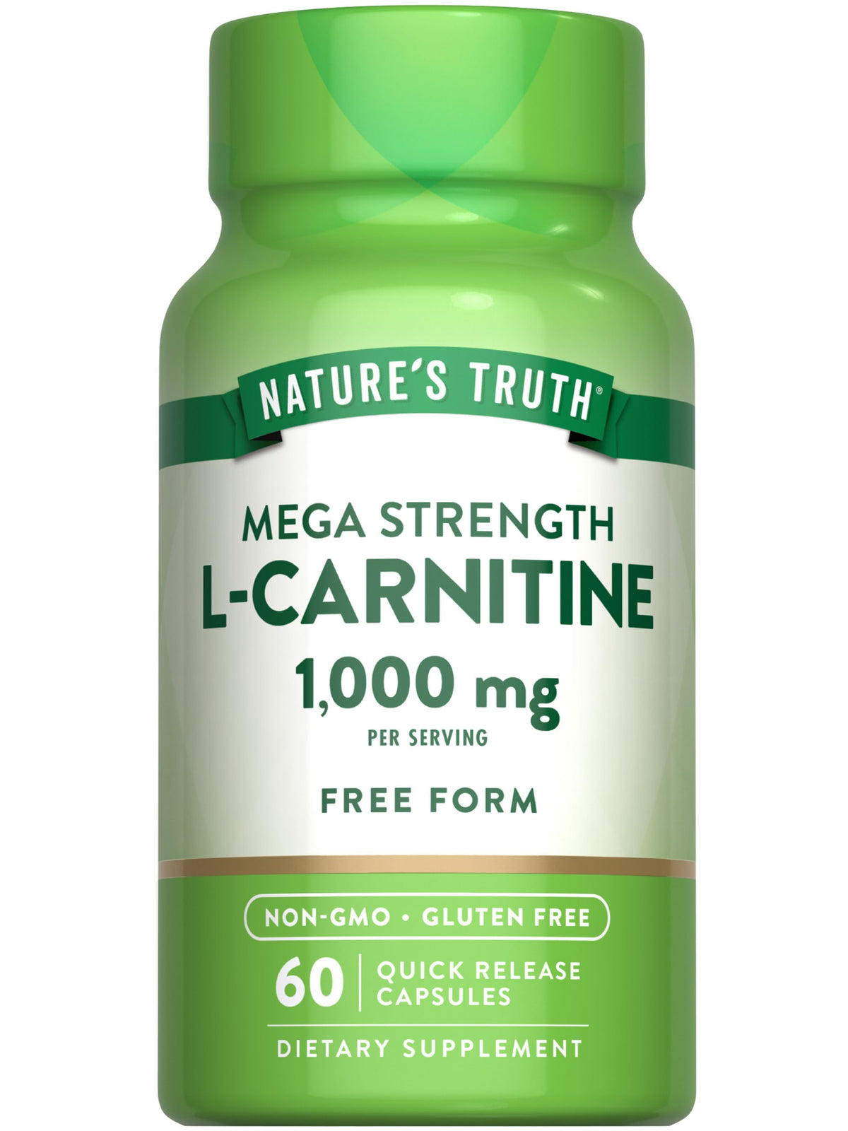 Nature's Truth L-Carnitine 1000mg capsule bottle front view
