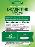 Nature's Truth L-Carnitine 1000mg capsule bottle side view