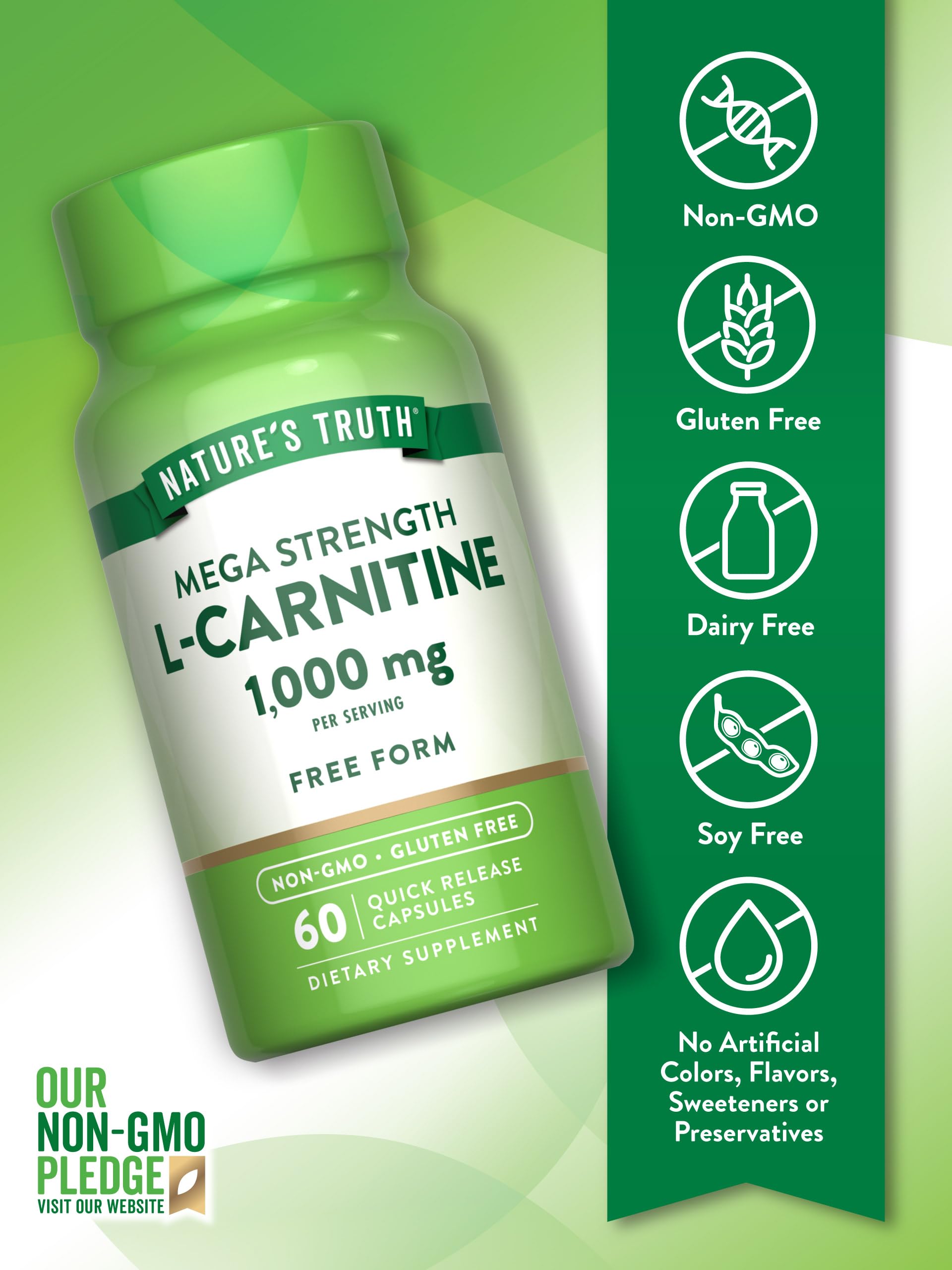 Nature's Truth L-Carnitine 1000mg capsules close-up