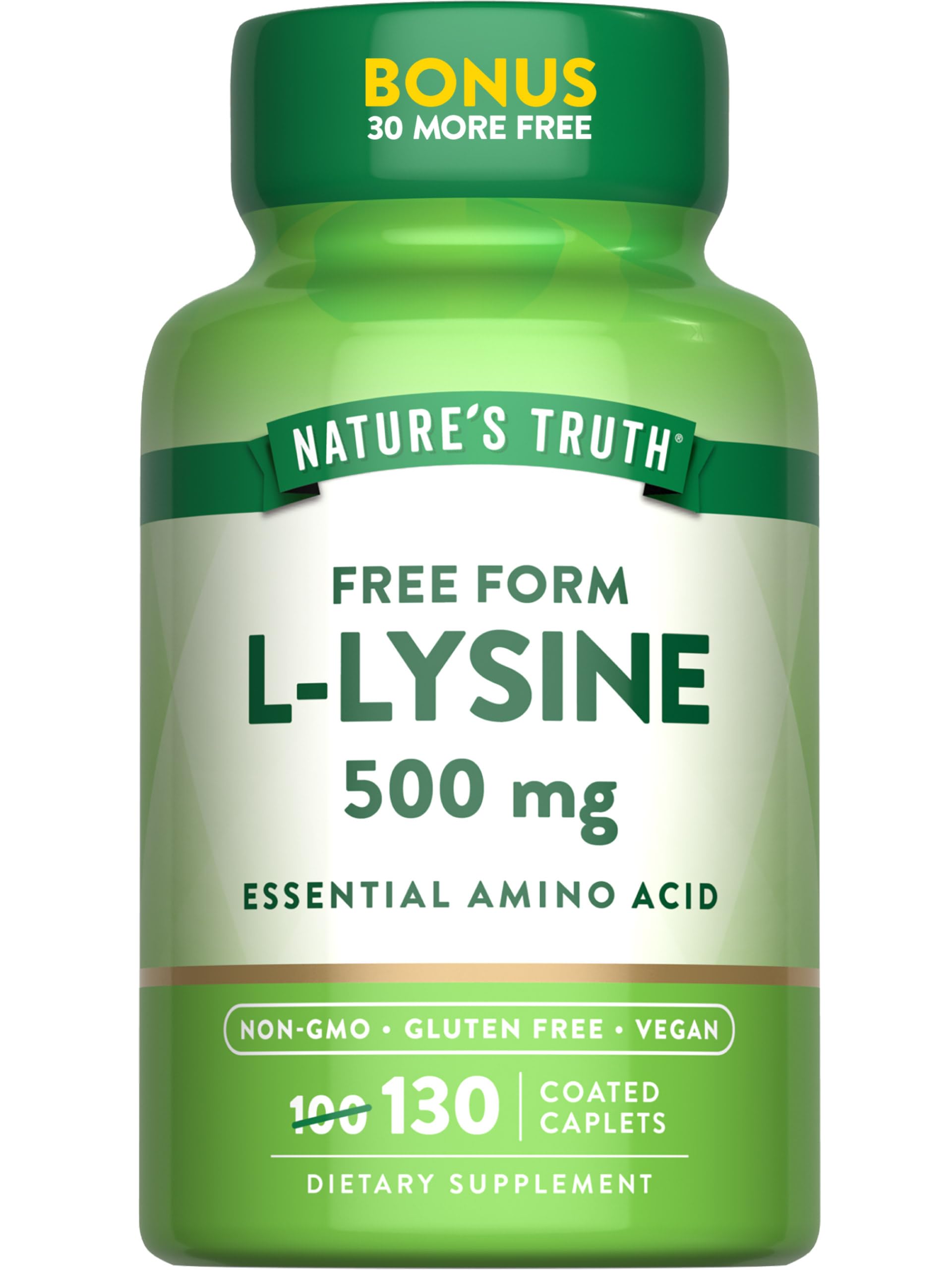 Nature's Truth L-Lysine Capsules front view with packaging