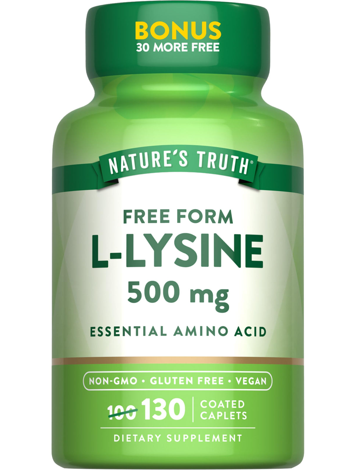 Nature's Truth L-Lysine Capsules front view with packaging