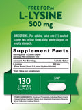 Nature's Truth L-Lysine Capsules side view showing dosage details