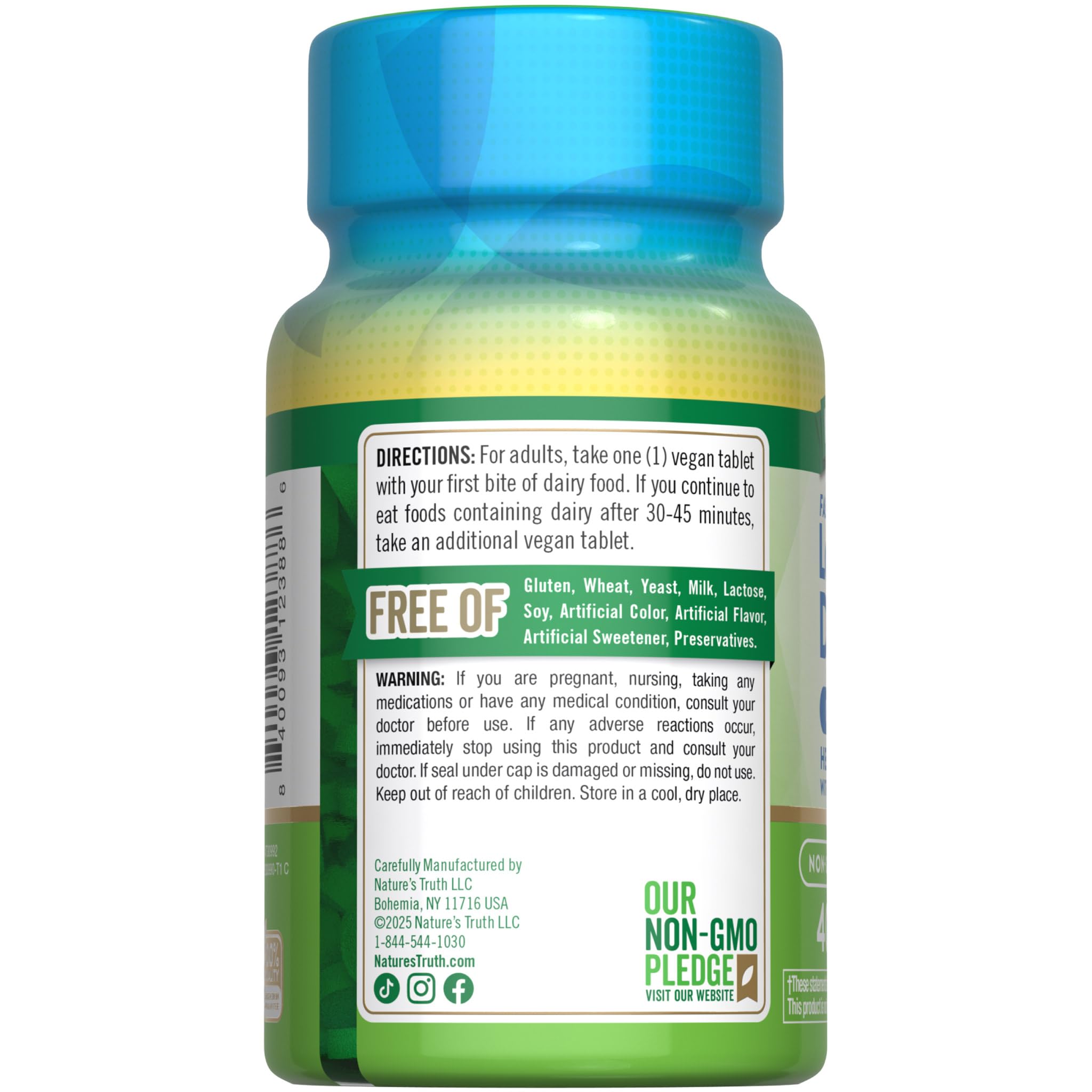Nature's Truth Lactase Enzyme Tablets 90mg close-up of tablets