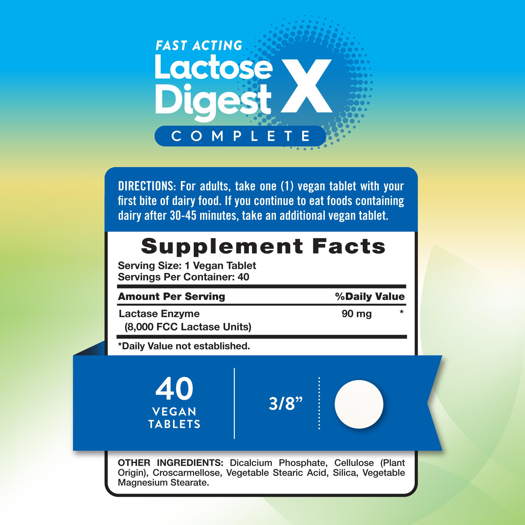 Nature's Truth Lactase Enzyme Tablets 90mg packaging