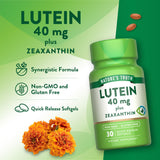 Nature's Truth Lutein Supplement back view with nutritional information