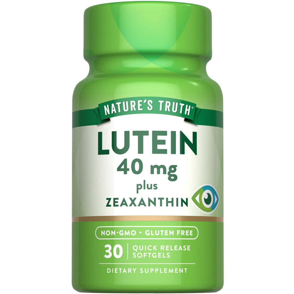 Nature's Truth Lutein Supplement front view with packaging