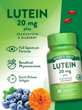 Nature's Truth Lutein & Zeaxanthin softgels on a wooden table