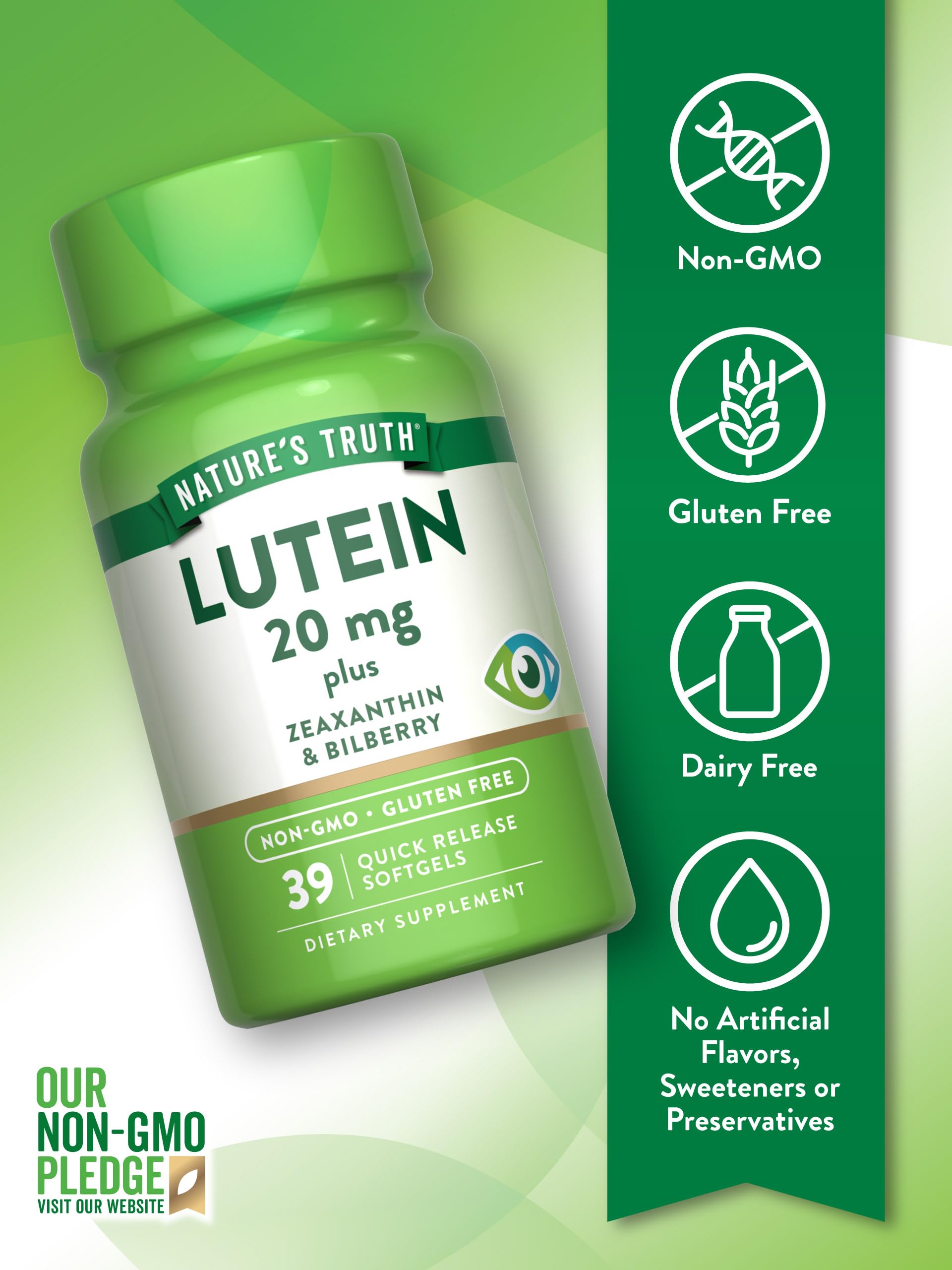 Nature's Truth Lutein & Zeaxanthin softgels with packaging