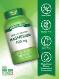 Nature's Truth Magnesium Extra Strength 400mg softgel back label