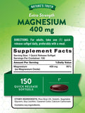 Nature's Truth Magnesium Extra Strength 400mg softgel bottle side view