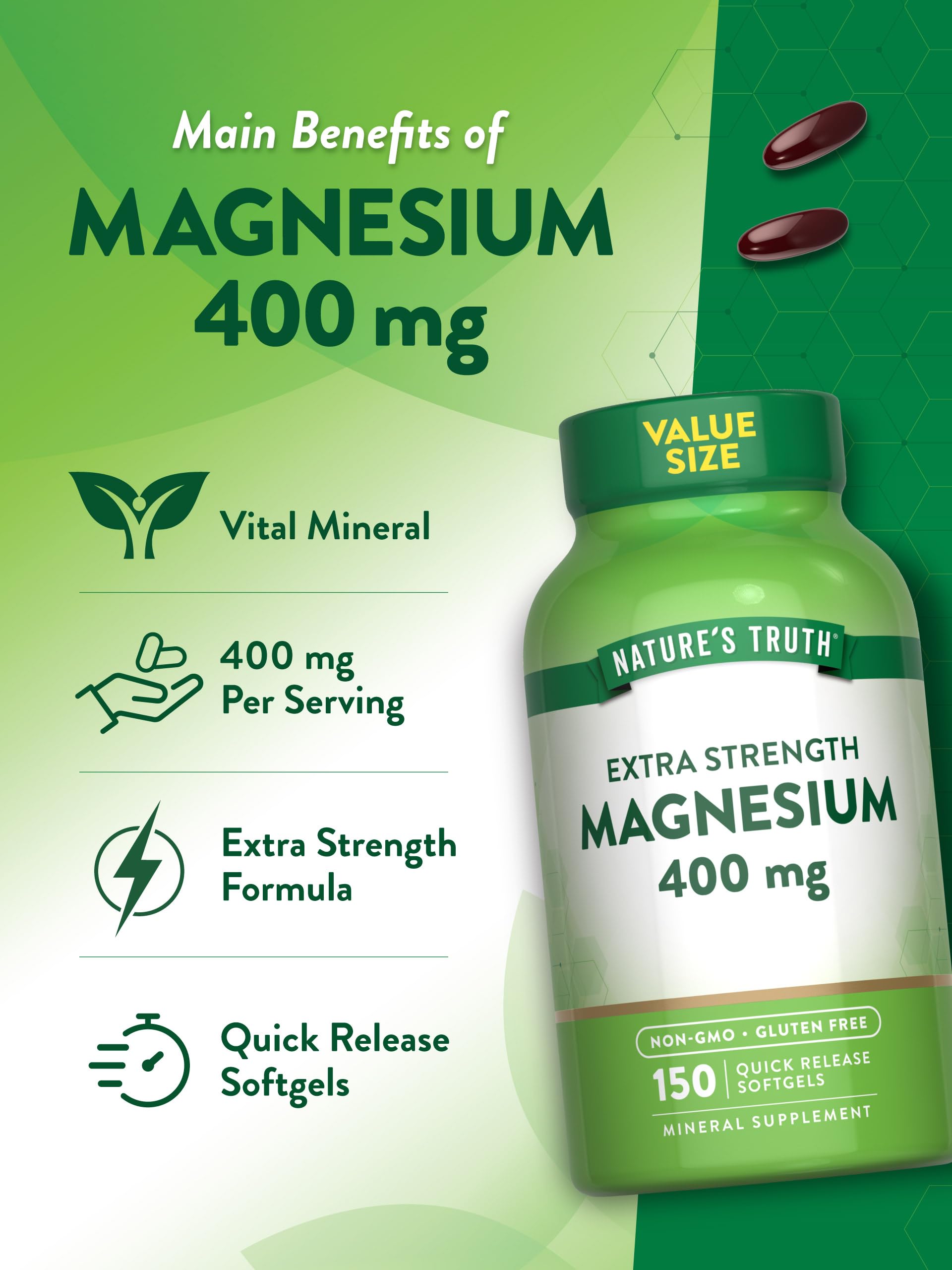 Nature's Truth Magnesium Extra Strength 400mg softgel lifestyle scene